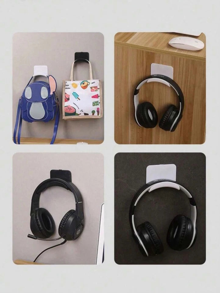 Kopfhörerhalter Wand & Tisch | Selbstklebend | Weiß oder Schwarz | Headset Wandh