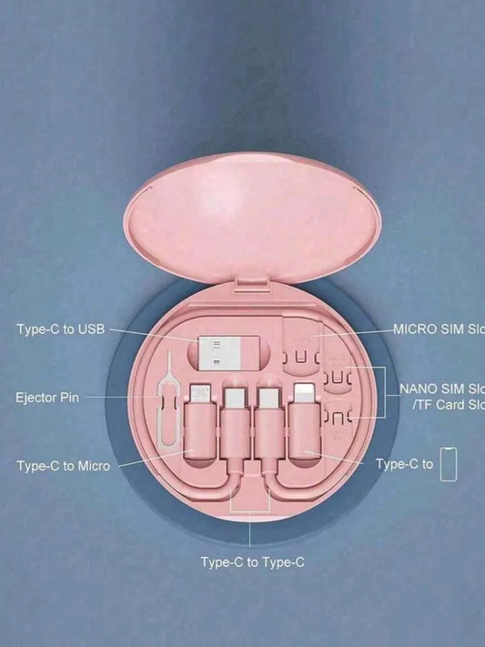 9-in-1-Kabel-Ladegerät-Hülle, Multi-Ladekabel-Hülle, Konverter, USB- Kabel