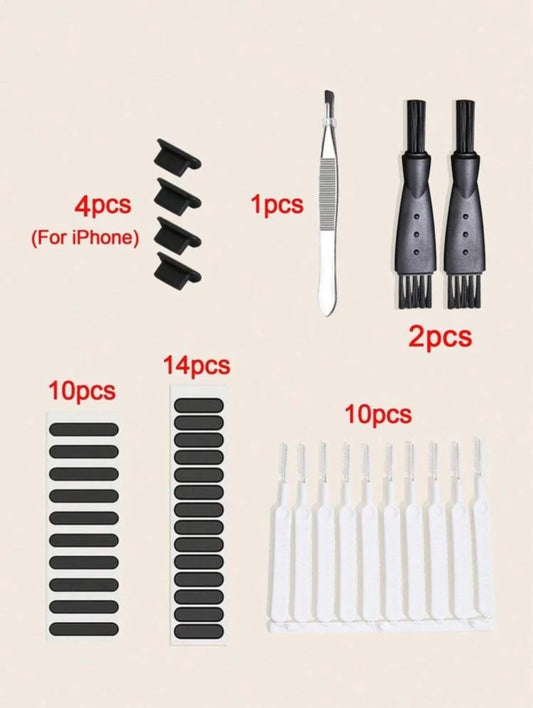 Reinigungsset iPhone/USB-C mit Staubschutz, Filter, Bürste & Pinzette (41tlg.)