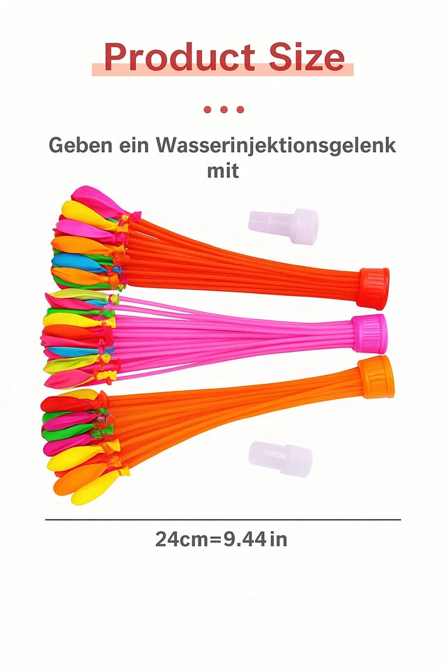 Wasserbomben 33x oder 111x – Selbstverschließend – Schnellfüllend in 60 Sek.