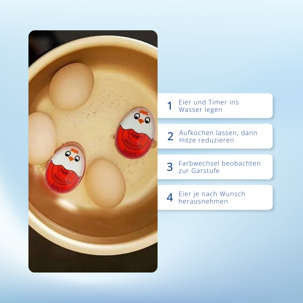 Eieruhr zum Mitkochen mit Farbwechsel – Lustiger Eggtimer in Eierform