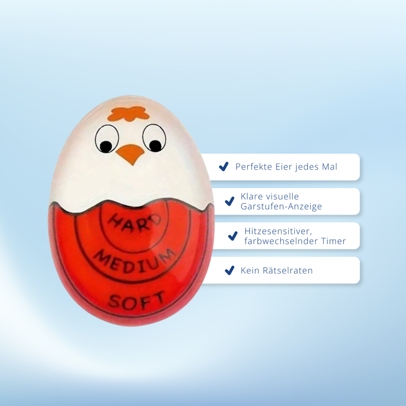 Eieruhr zum Mitkochen mit Farbwechsel – Lustiger Eggtimer in Eierform