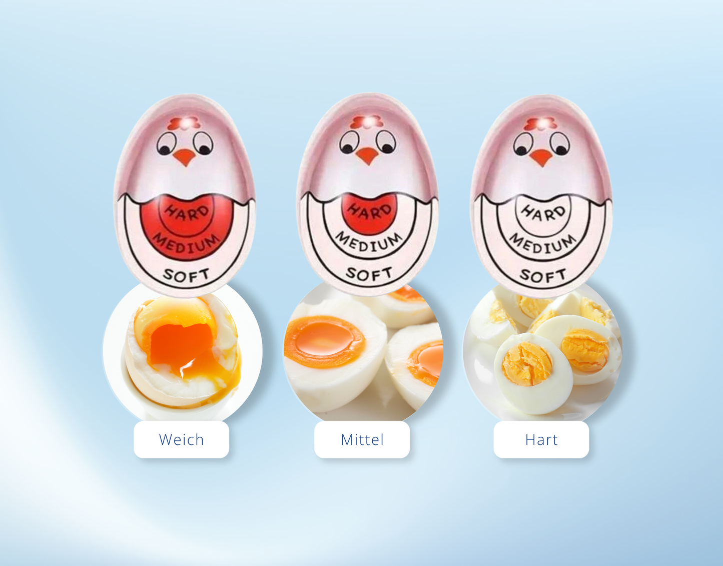 Eieruhr Eggtimer Perfect zum Mitkochen mit Farbwechsel Eierform Eier Egg