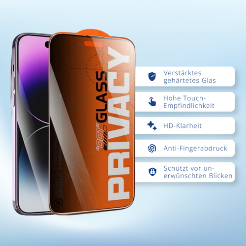 2x Display Panzerfolie Schutzglas Für iPhone 12 13 14 15 16 17 Pro Max - Pivacy