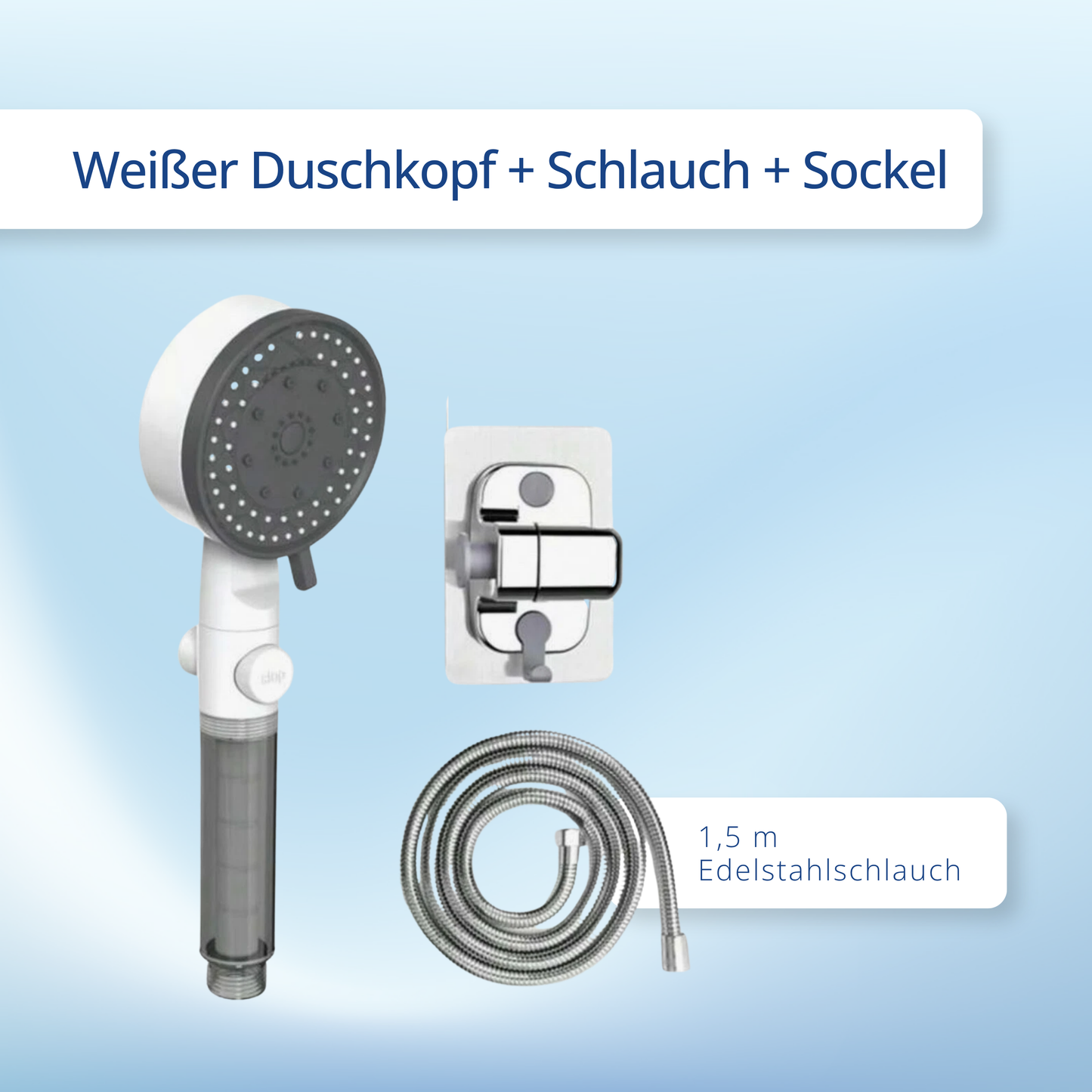 Multifunktion Duschkopf mit Filter 10 Strahlarten Massagefunktion Wasserstopp