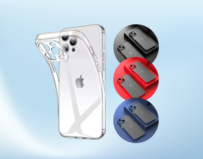iPhone Handyhülle Transparent für 16 15 14 13 12 Pro Max Plus Schutz Case