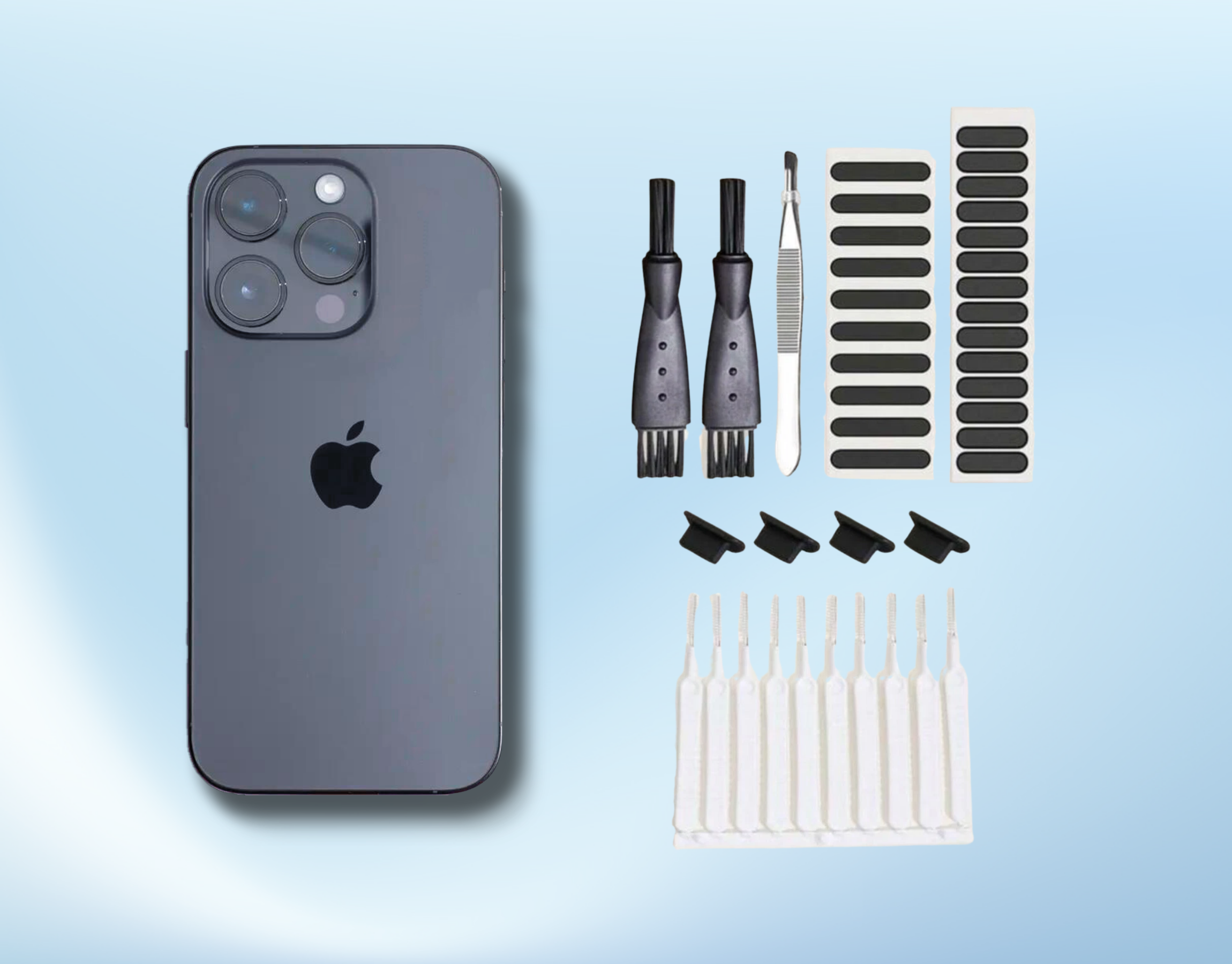 Reinigungsset iPhone/USB-C mit Staubschutz, Filter, Bürste & Pinzette (41tlg.)