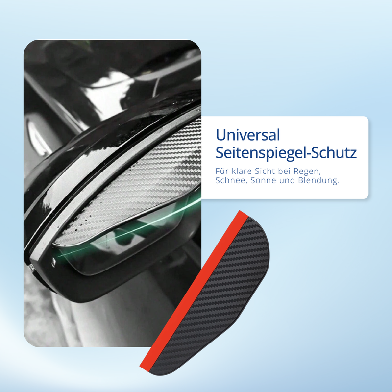 Auto Seitenspiegel Regenschutz 2er-Set – Universal Außenspiegel Sonnenblende Carbon-Look