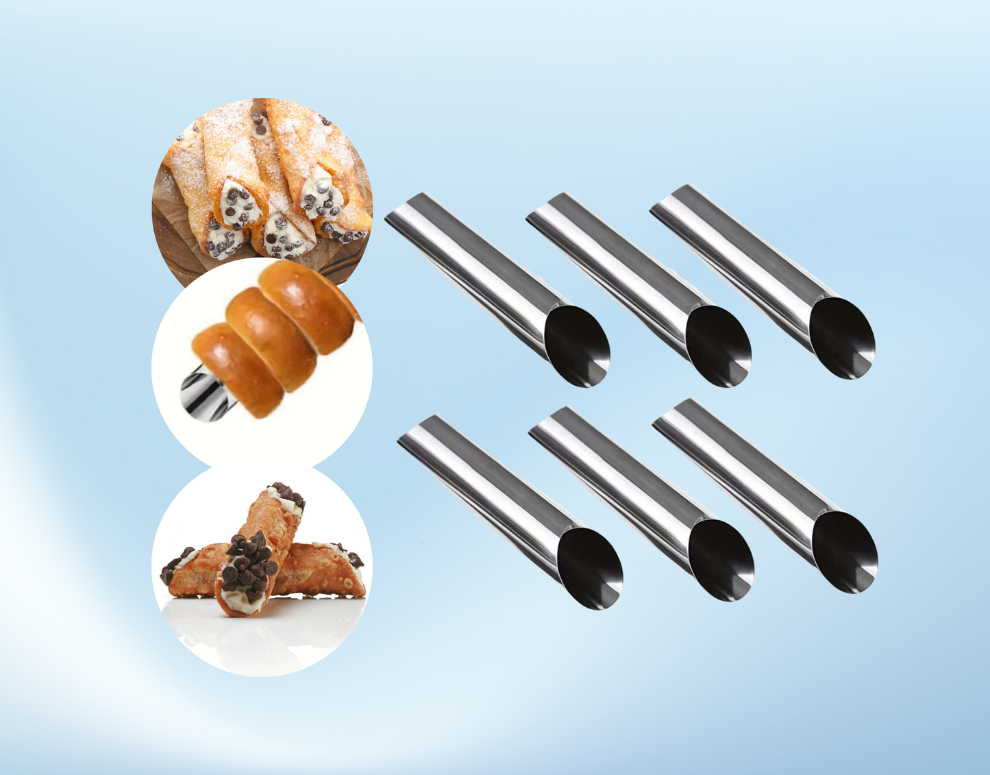 5 Stück Edelstahl Kuchen Cannoli  Kegel Rohre Brot Hause Backform Werkzeuge