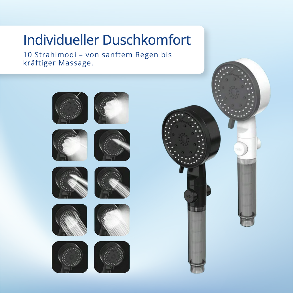 Multifunktion Duschkopf mit Filter Wasserstopp Massage Handbrause