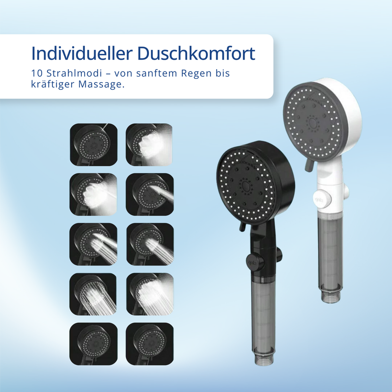 Multifunktion Duschkopf mit Filter Wasserstopp Massage Handbrause