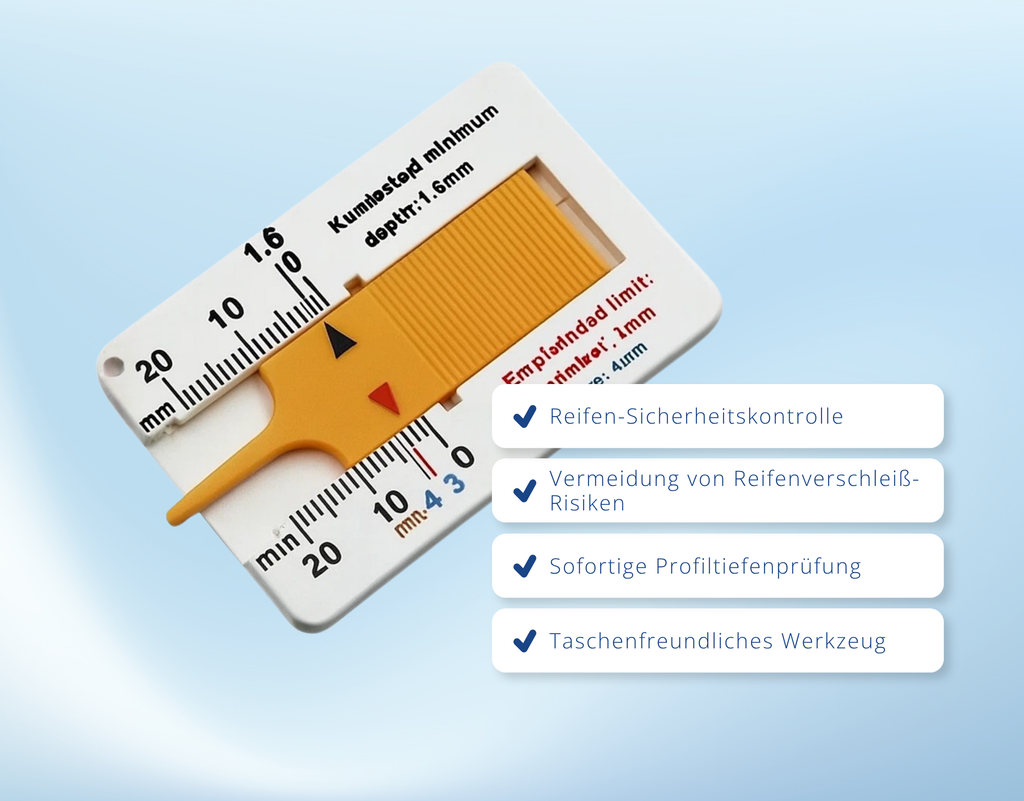 Reifenprofilmesser Auto 0-20mm Profiltiefenmesser Reifen Werkzeug