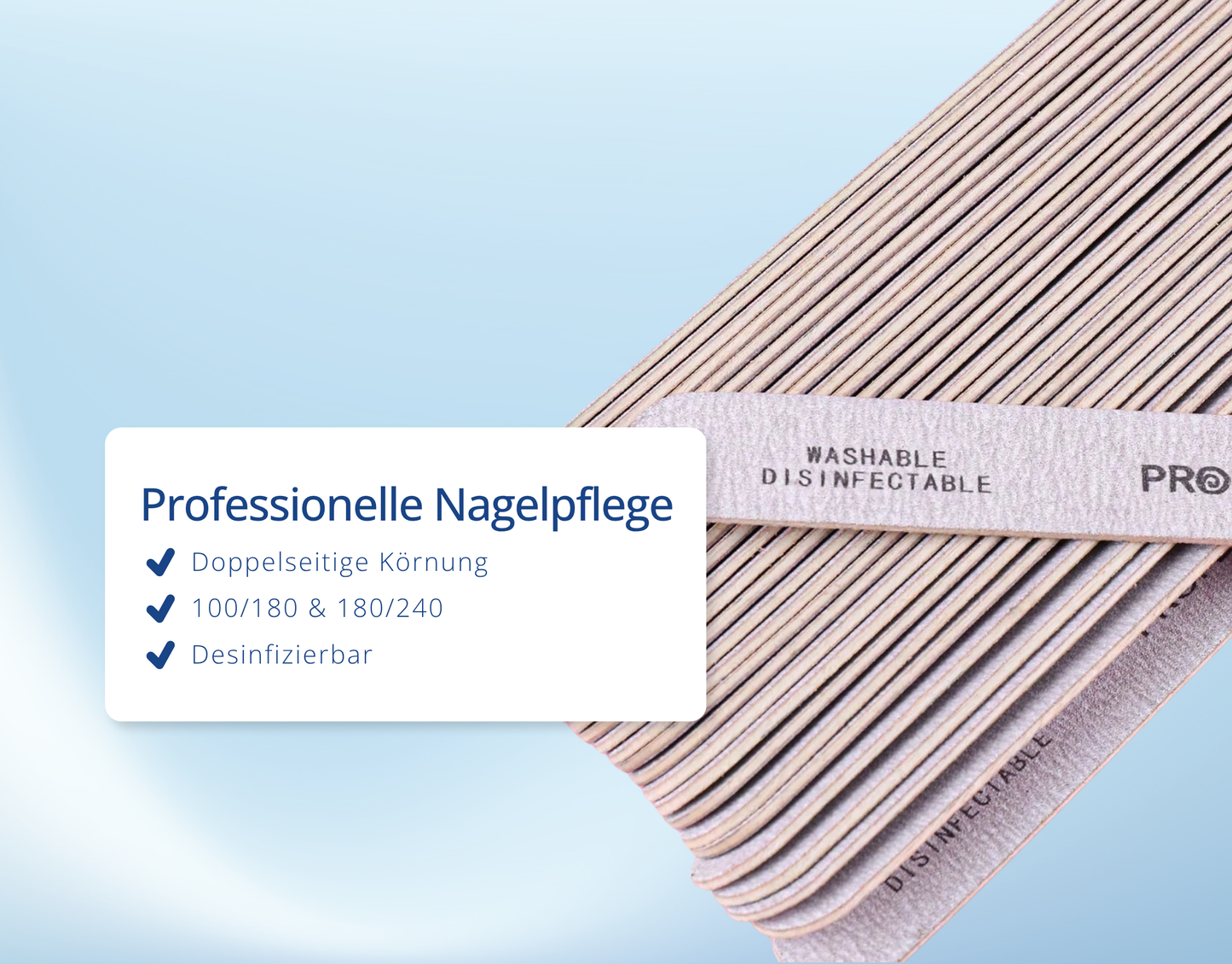 Nagelfeile doppelseitig 1/5/10/20/50 St. Profi Maniküre für Gel- & Acrylnägel