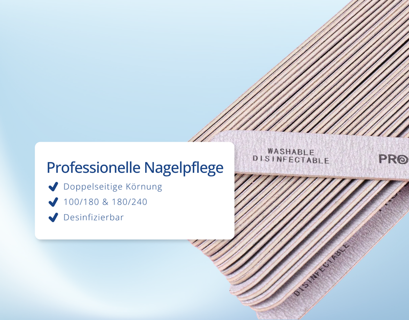 Nagelfeile doppelseitig 100/180 180/240 – Nagelfeilen Set für Natur- & Kunstnägel