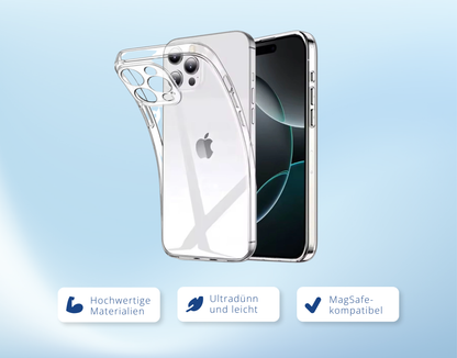 iPhone Handyhülle Transparent für 16 15 14 13 12 Pro Max Plus Schutz Case