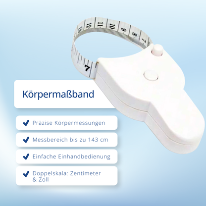 Zentimetermaß für Körperumfang Bauchmessung Maßband Körper 143 cm Einhand