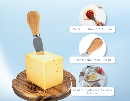 Buttermesser mit Holzgriff – Aufstrichmesser für Butter, Marmelade & Käsecreme