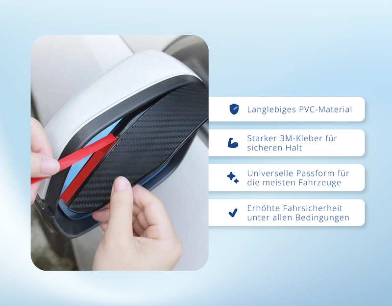 Auto Seitenspiegel Regenschutz 2er-Set – Universal Außenspiegel Sonnenblende Carbon-Look