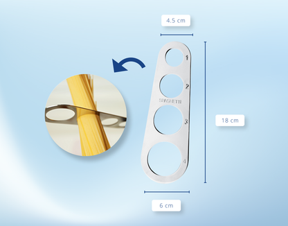 Spaghetti Portionierer Edelstahl – Nudelmaß für 1–4 Personen – Pastamesser