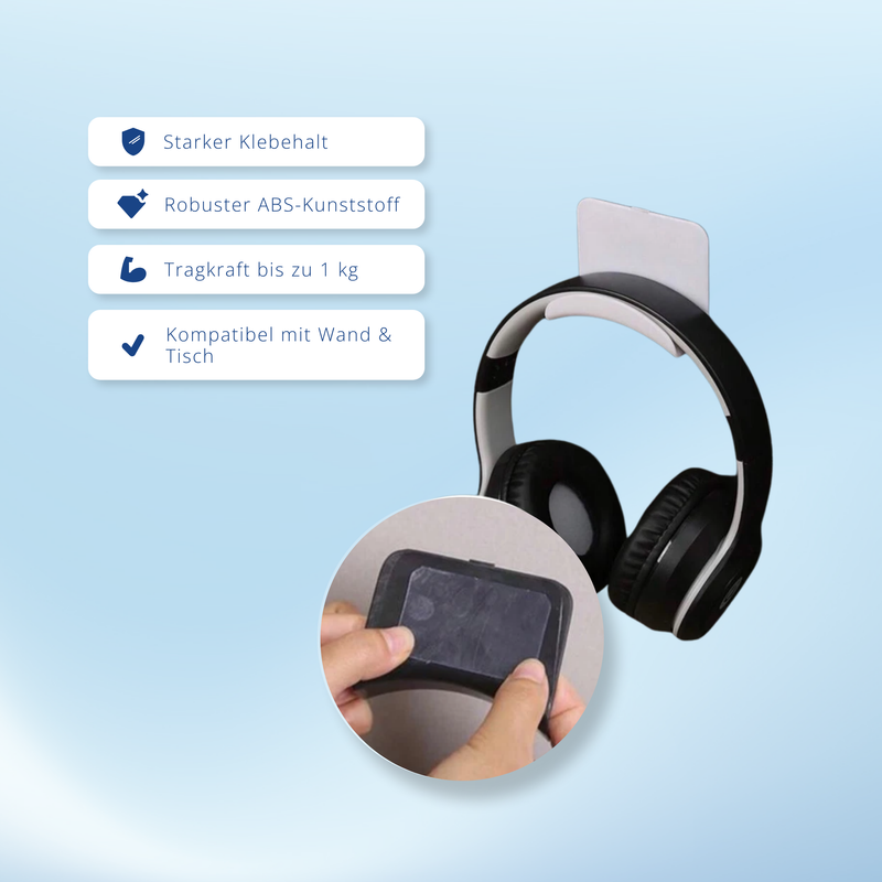 Headset Halter Wandhalterung selbstklebend – Kopfhörerhalter für Tisch & Wand