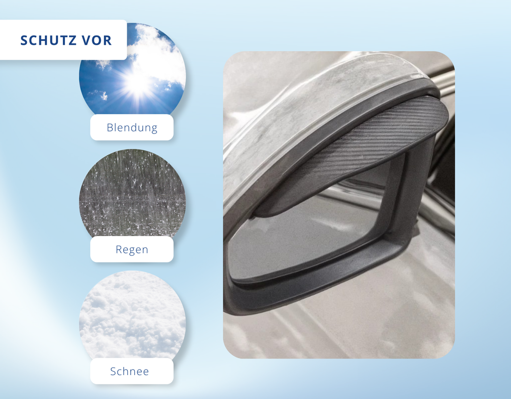 Auto Seitenspiegel Regenschutz 2er-Set – Universal Außenspiegel Sonnenblende Carbon-Look
