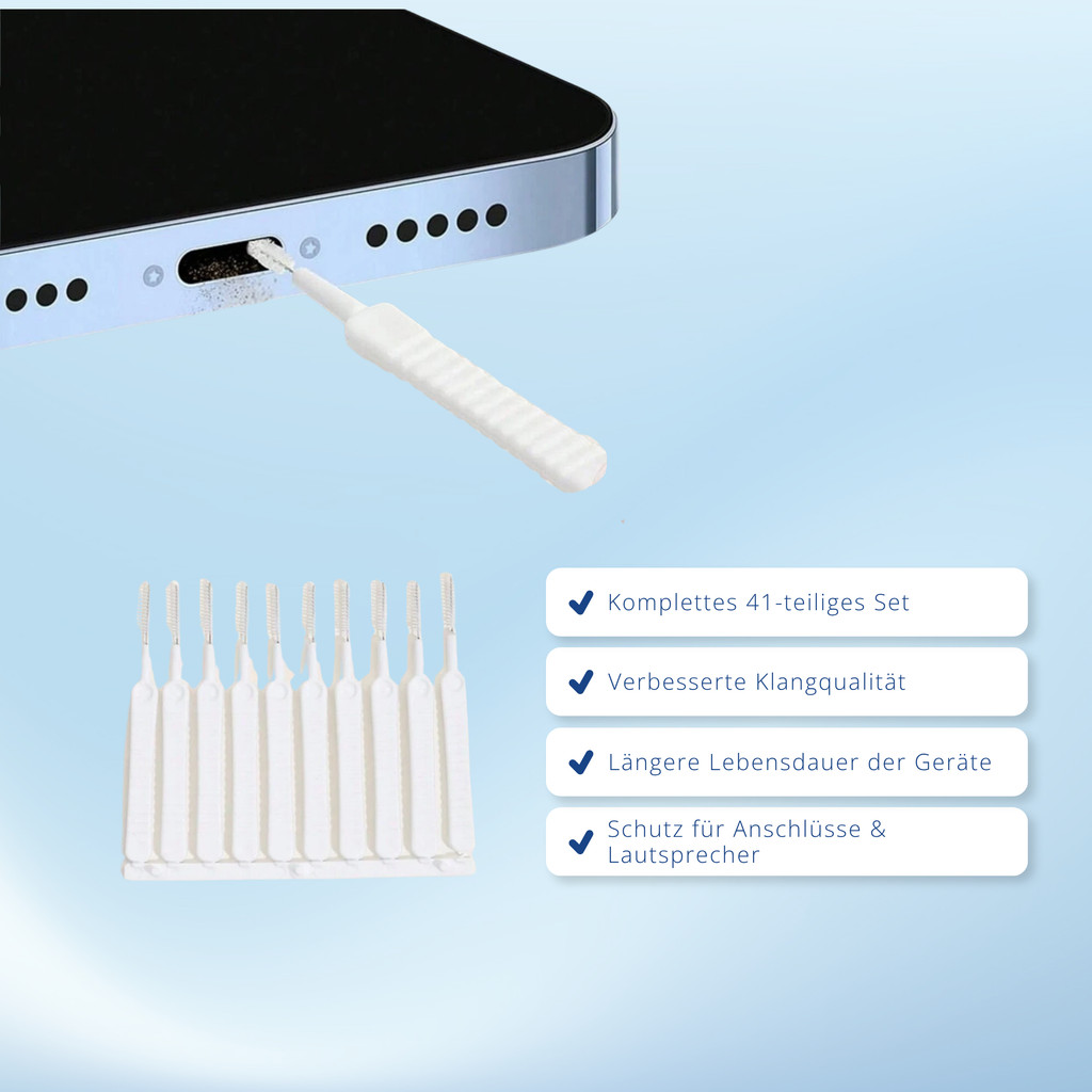 Reinigungsset iPhone/USB-C mit Staubschutz, Filter, Bürste & Pinzette (41tlg.)