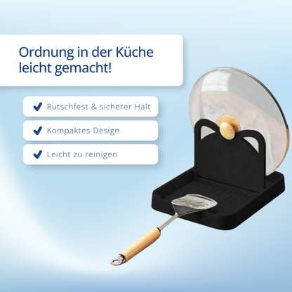 Topfdeckel- & Kochlöffelhalter – Rutschfest, praktisch, platzsparend!
