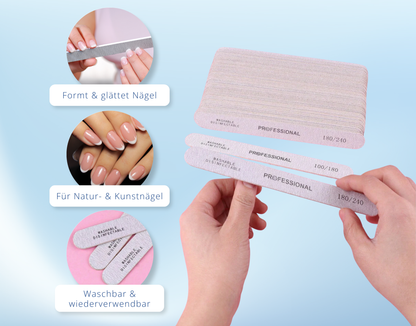 Nagelfeile doppelseitig 1/5/10/20/50 St. Profi Maniküre für Gel- & Acrylnägel