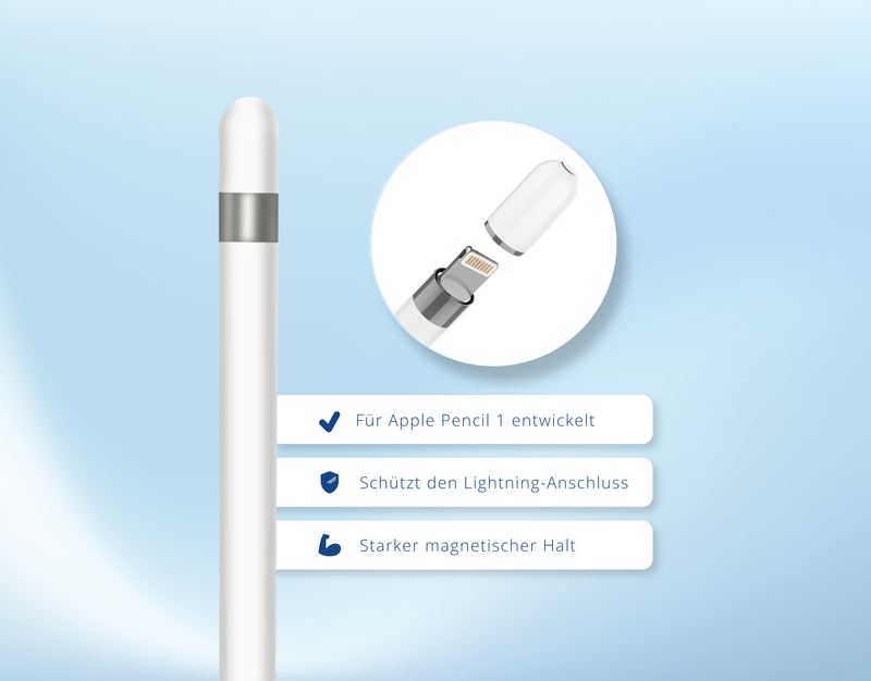 Apple Pencil 1 Ersatzkappe Magnetisch Weiß Lightning Kappe Schutz