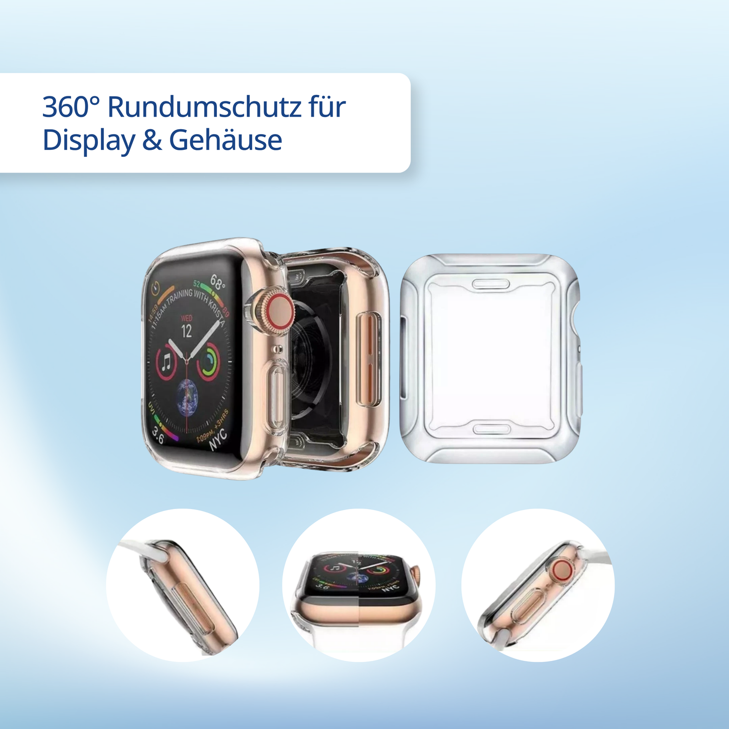 Silikon Hülle für Apple Watch Series 1-9 Se 38-49mm Schutzhülle | 360-Grad Cover