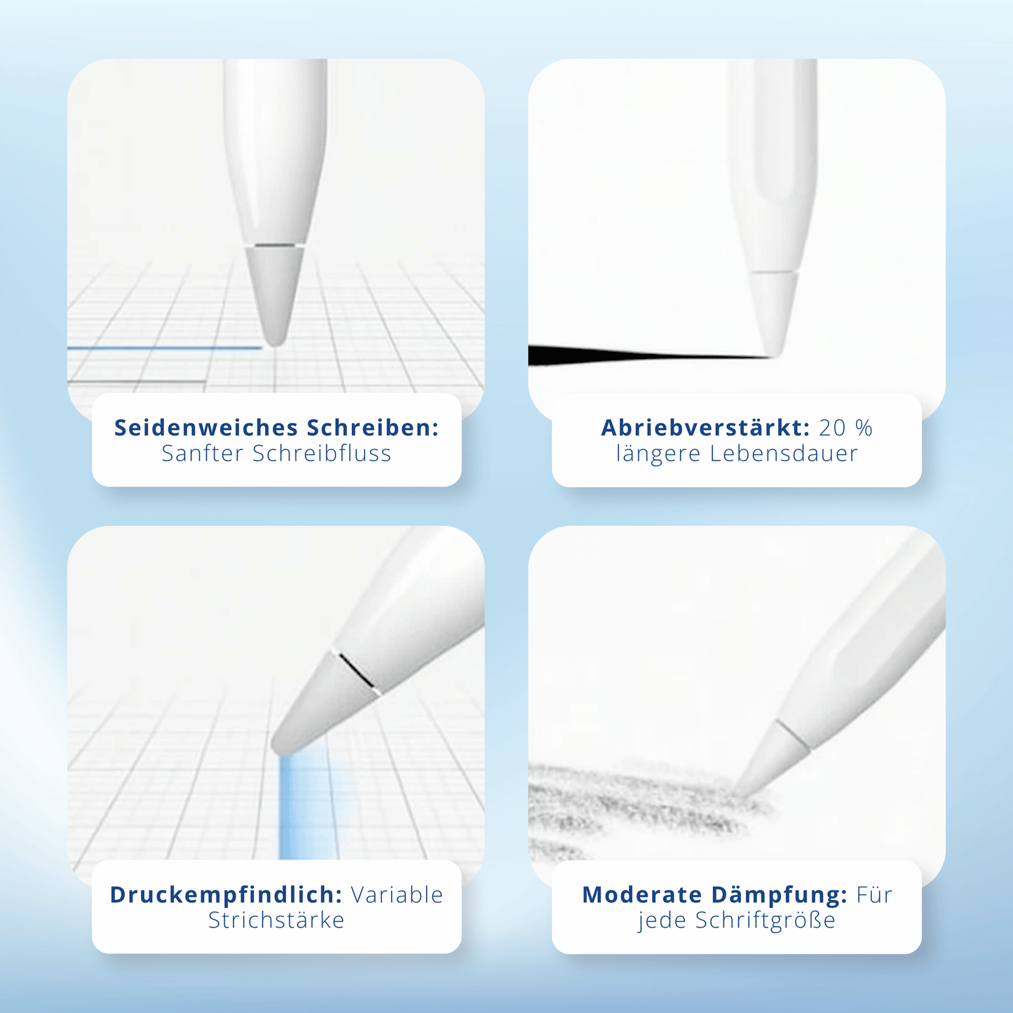 3x Apple Pencil Ersatzspitzen Stylus Nibs für Apple Pen Gen 1-2. /Pro/ USB C