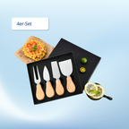 Käsemesser Set 4/6-tlg Edelstahl mit Holzgriff – Käsebesteck für Hart- & Weichkäse