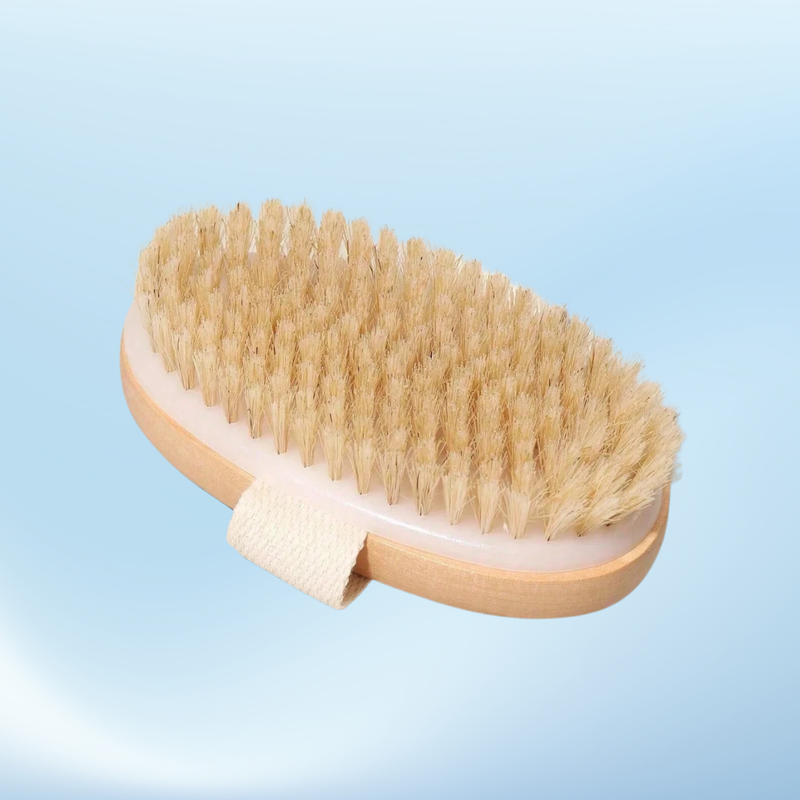 Trockenbürste mit Naturborsten – Körperbürste aus Holz für Peeling & Massage