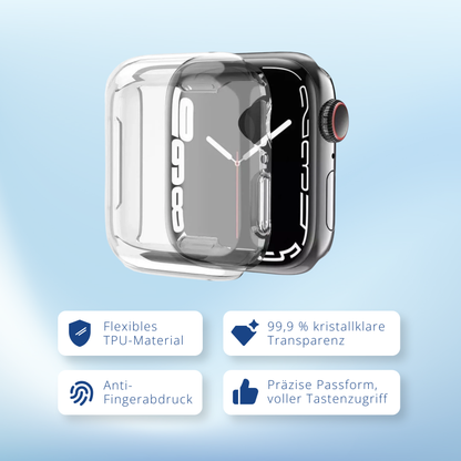 Silikon Hülle für Apple Watch Series 1-9 Se 38-49mm Schutzhülle | 360-Grad Cover