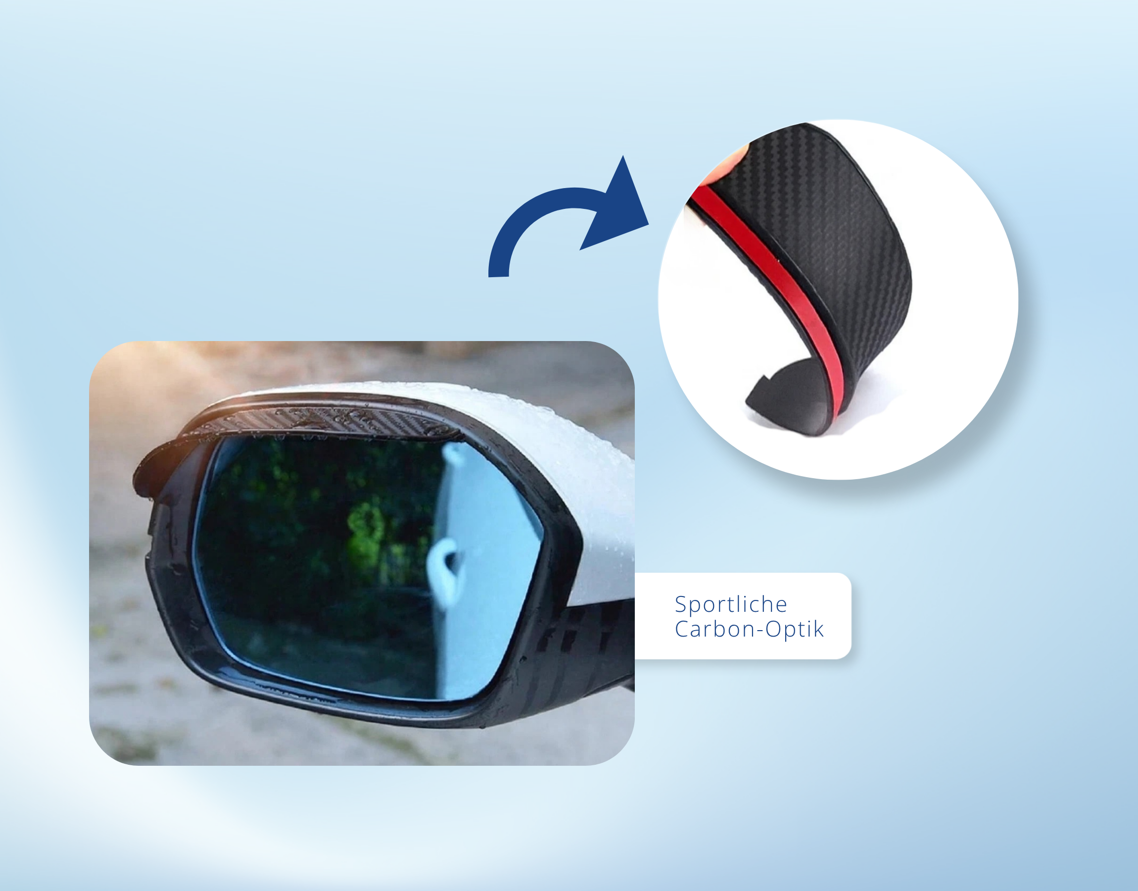 Auto Seitenspiegel Regenschutz 2er-Set – Universal Außenspiegel Sonnenblende Carbon-Look
