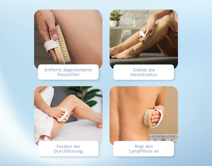 Trockenbürste mit Naturborsten – Körperbürste Holz, Peeling & Massage Hautpflege