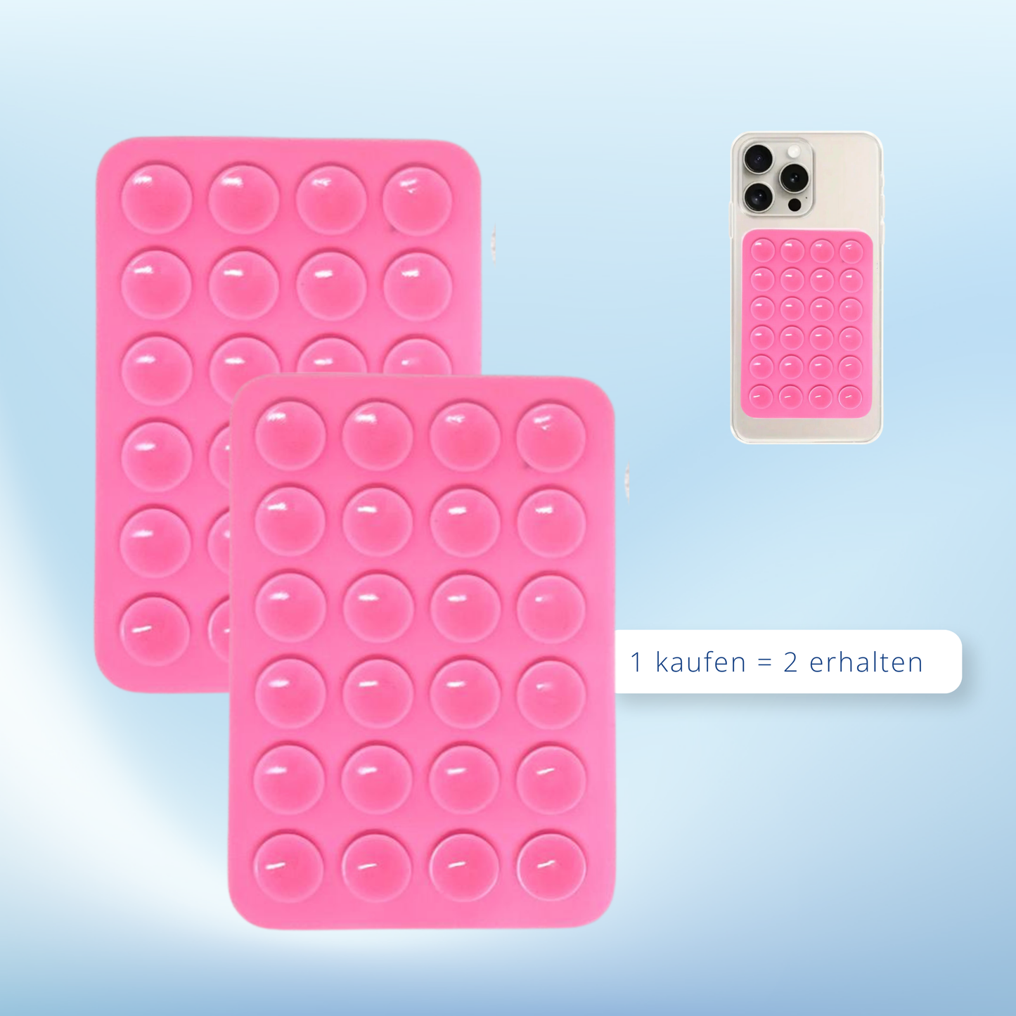2x Silikon Saugnapf Handyhalterung - Handy Halter selbstklebend - 5,5 x 8cm