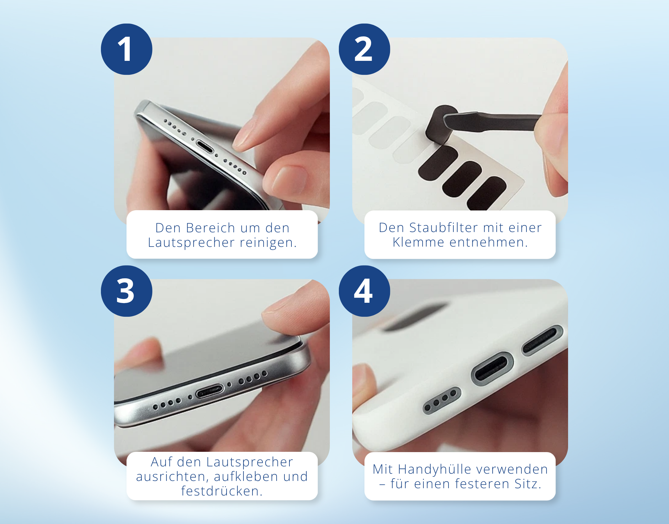 Reinigungsset iPhone/USB-C mit Staubschutz, Filter, Bürste & Pinzette (41tlg.)