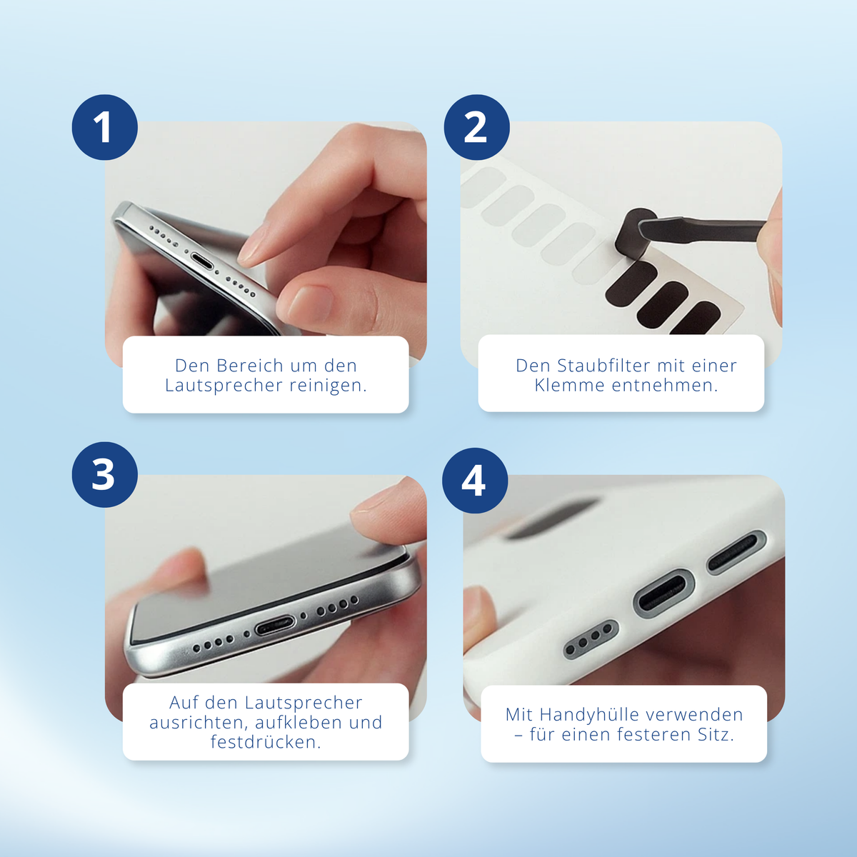 Reinigungsset iPhone/USB-C mit Staubschutz, Filter, Bürste & Pinzette (41tlg.)