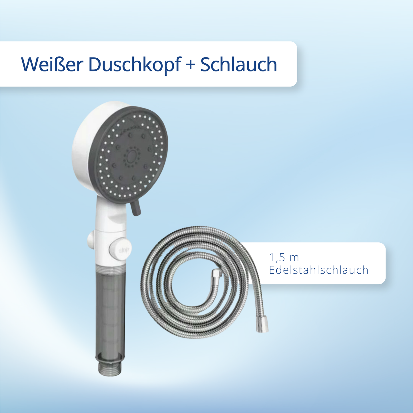 Multifunktion Duschkopf mit Filter 10 Strahlarten Massagefunktion Wasserstopp