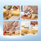 Käsemesser Set 4/6-tlg Edelstahl mit Holzgriff – Käsebesteck für Hart- & Weichkäse