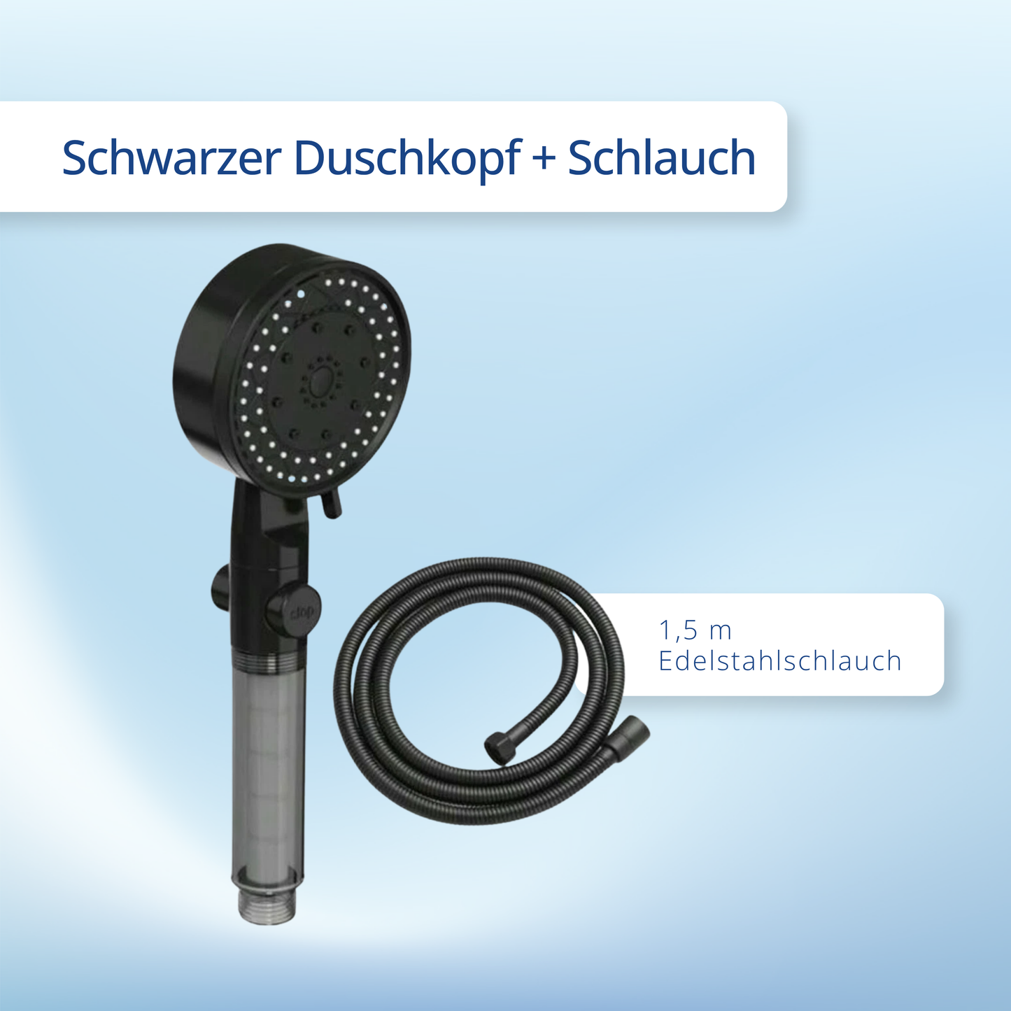 Multifunktion Duschkopf mit Filter 10 Strahlarten Massagefunktion Wasserstopp