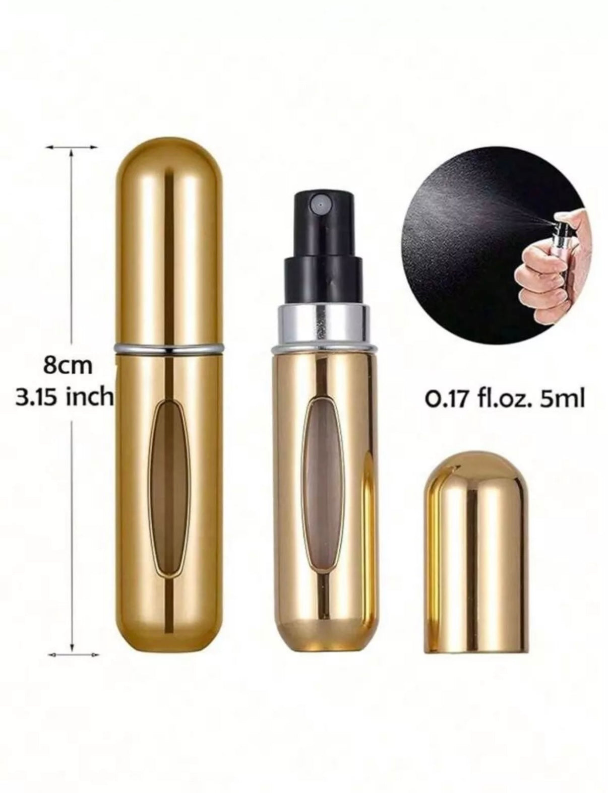 5ml Tragbar Mini Parfüm Zerstäuber nachfüllbar für Reisen