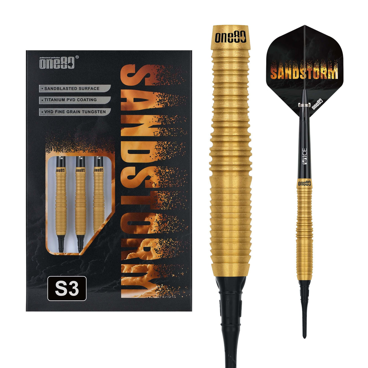 ONE80 Sandstorm Softdarts 90% Tungsten 18g – S1 S2 S3 S4 Dartpfeile