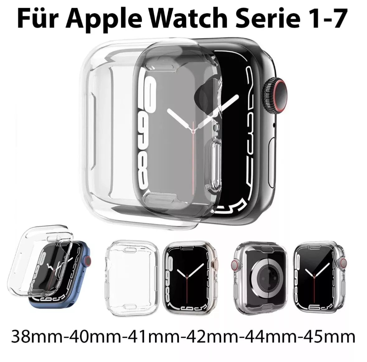 Silikon Hülle für Apple Watch Series 1-9 Se 38-49mm Schutzhülle | 360-Grad Cover