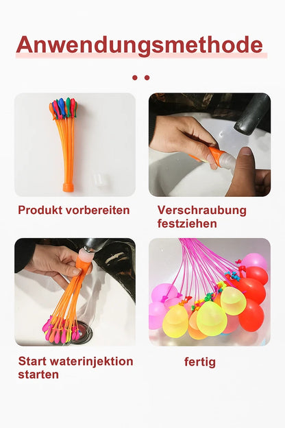 Wasserbomben 33x oder 111x – Selbstverschließend – Schnellfüllend in 60 Sek.