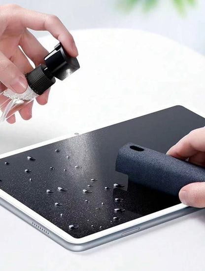 2-in-1 Displayreiniger Sprühflasche + Mikrofaserwischer – für Smartphone, Tablet