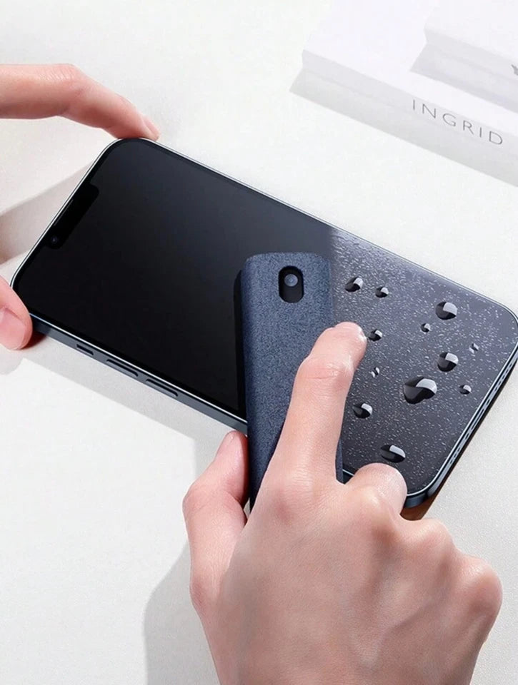 2-in-1 Displayreiniger Sprühflasche + Mikrofaserwischer – für Smartphone, Tablet